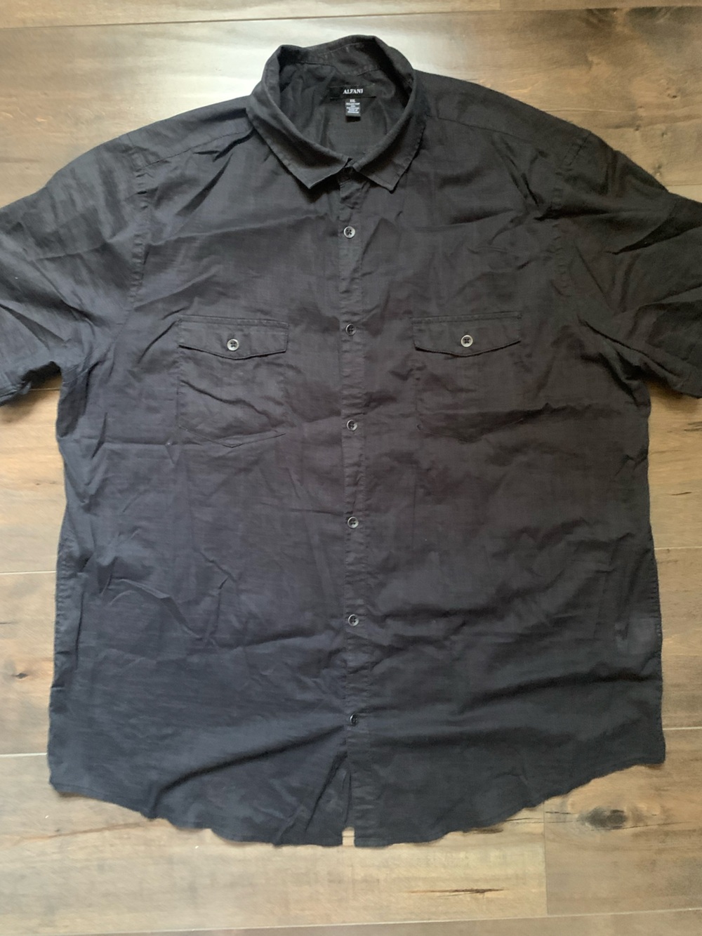 Alfani Men's Black Casual Button-Down Shirt with Chest Pockets